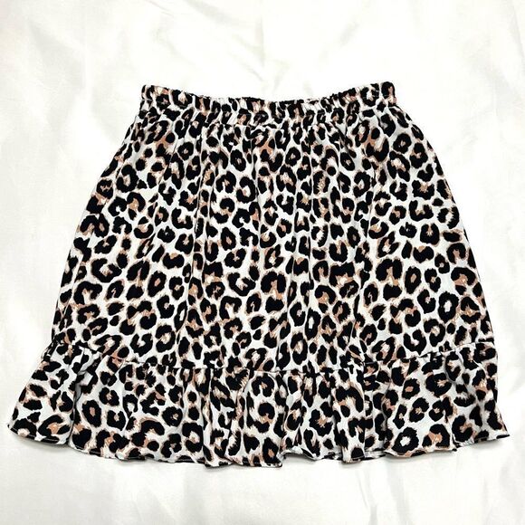 Princess Polly Leopard Print Goodnight Moon Ruffle Mini Skirt Size 2 - Picture 8 of 11